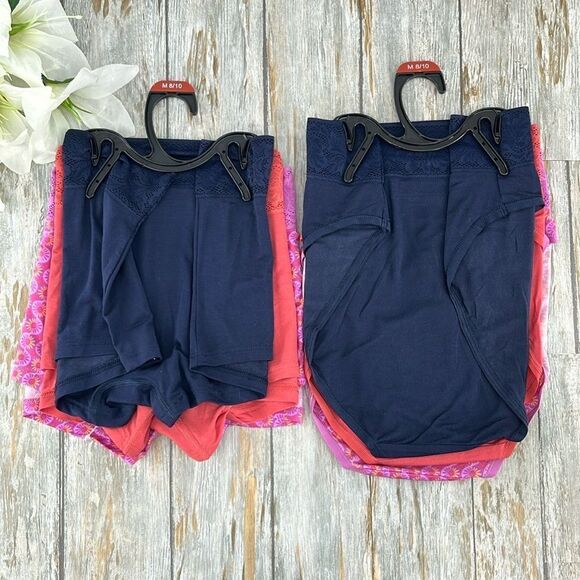 Modal and Lace Hi Cut & Boyshort Panties Underwear Brief 2, 3-Packs Size M - Picture 2 of 11